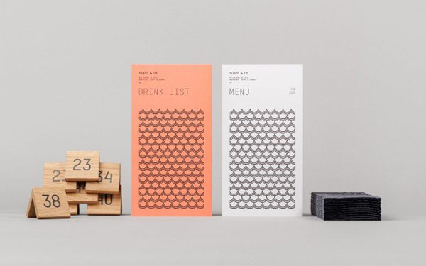 Drink list and menu with pattern design.