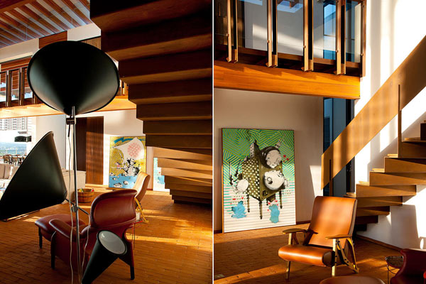 This luxurious residence is filled with beautiful design elements and art.