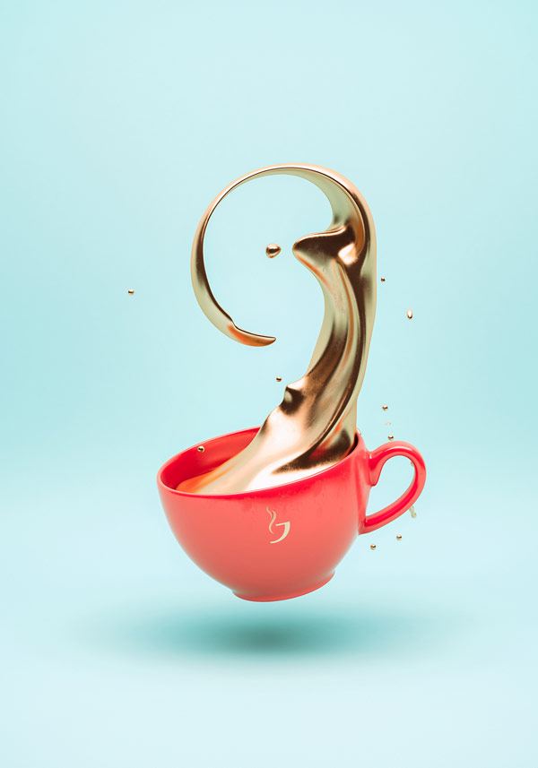 Jacobs Gold - 3D artwork by designer  by Slovenian designer Črtomir Just.