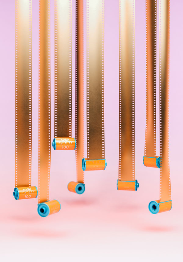 Kodak Gold - work from a digital art series that refers to the obsession with everything that's golden.
