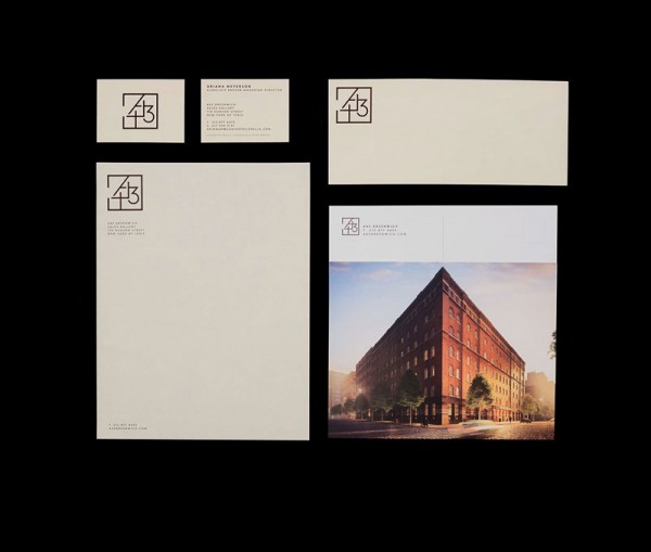 443 Greenwich, Identity system and take away for prospective buyers designed by New York City based graphic design consultancy, Pentagram.