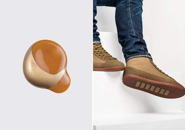 The shoe color as a digitized artwok.