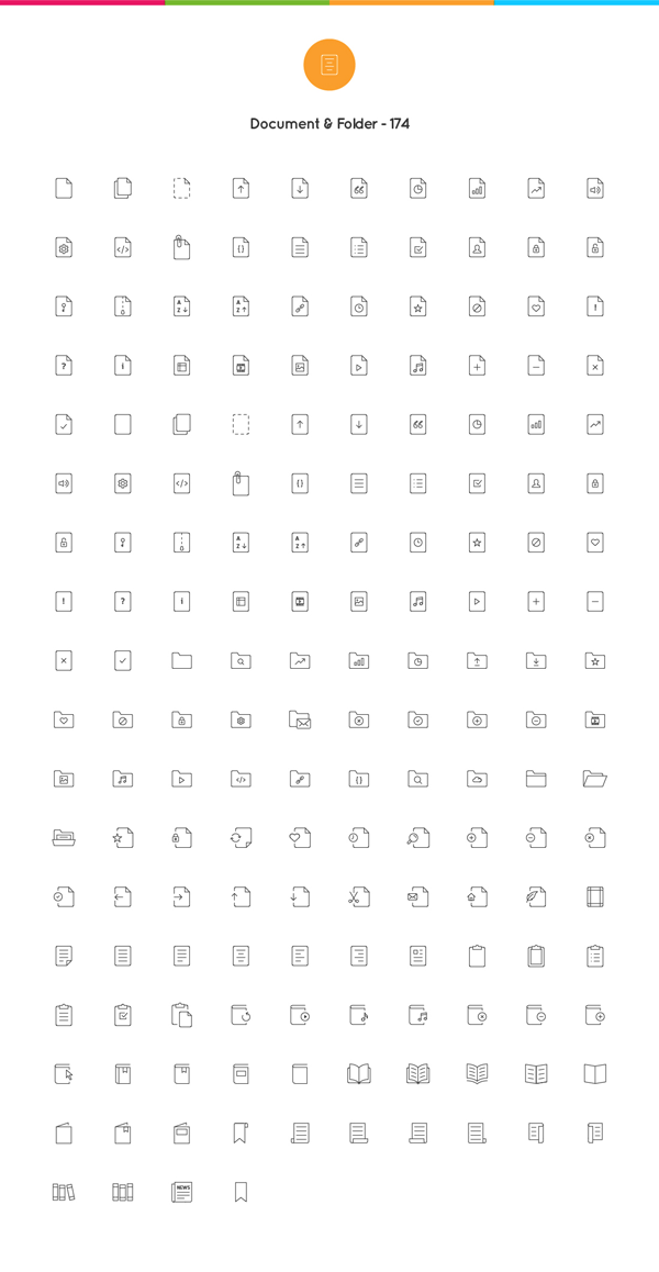 174 document and folder illustrations.
