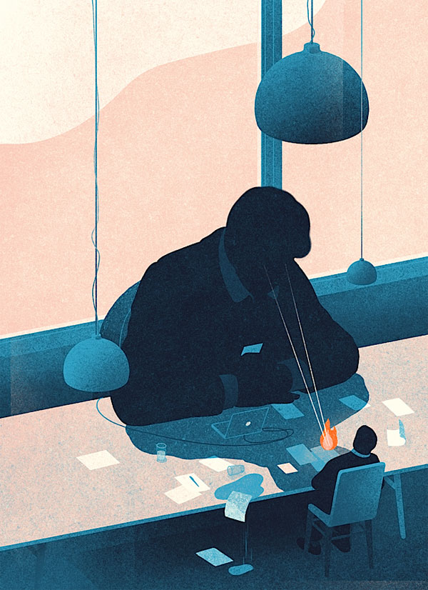 Rational Emotions – Work by illustrator Karolis Strautniekas from a set of illustrations on Behavioural Economics for the 14th issue of Forbes Japan.