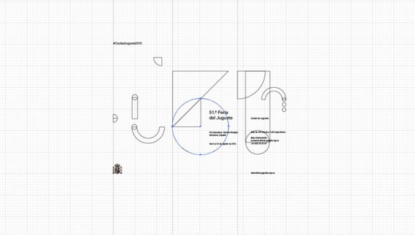 The logo design is based on a grid layout – The example shows the simple outline view of the vector graphic created in Adobe Illustrator.