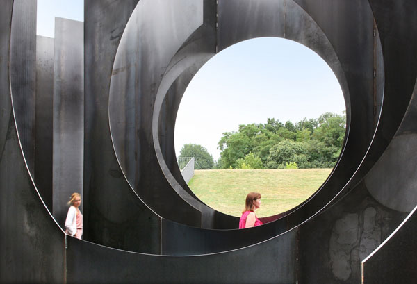 The maze consists of very different sections, shapes, barriers and passages.