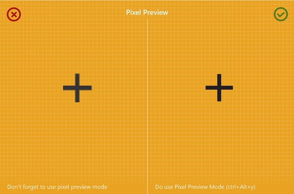 Do use pixel preview mode with "Ctrl+Alt+Y".