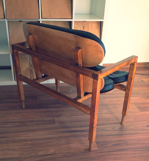 Backside of the finished DIY designer chair by Carlos Cardoso, a Lisbon, Portugal based senior designer.
