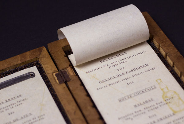 The well designed menu offers tasty drinks.