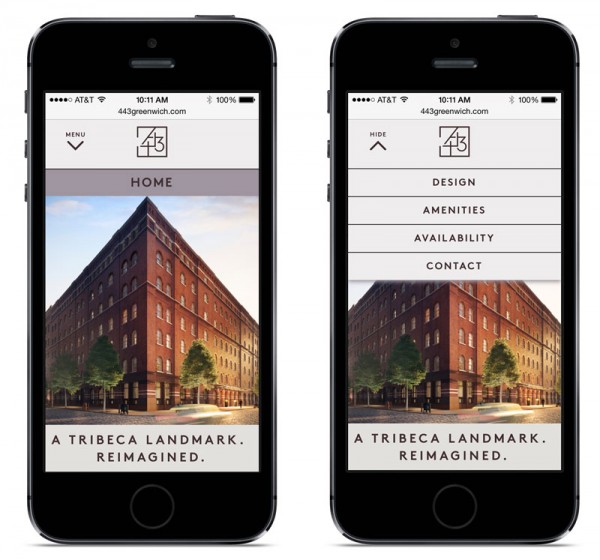The mobile version of the new website.