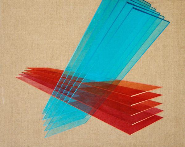 Disseminating Space (Work by Daniel Mullen in the size of 40x50cm created with a synthetic polymer on canvas in 2015)