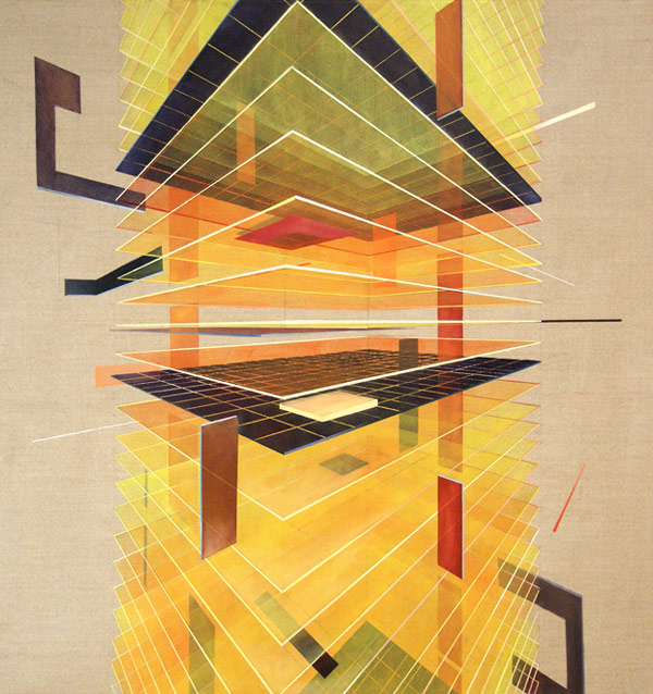 Modular Repetition (105x100cm oil on canvas painting from 2014 by Daniel Mullen)
