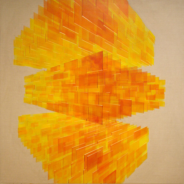 Monument to the future (180x180cm artwork with synthetic polymer and pencil on canvas, work from 2015)
