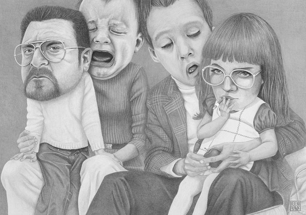 Personal drawing by Helena Frank from the illustration series Me and My family.