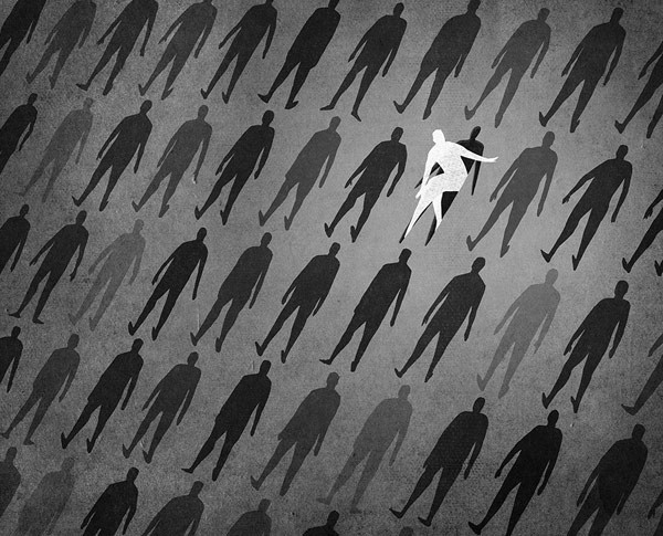 Artwork from a series of editorial illustrations by Daniel Stolle created for Psykologi magazine.
