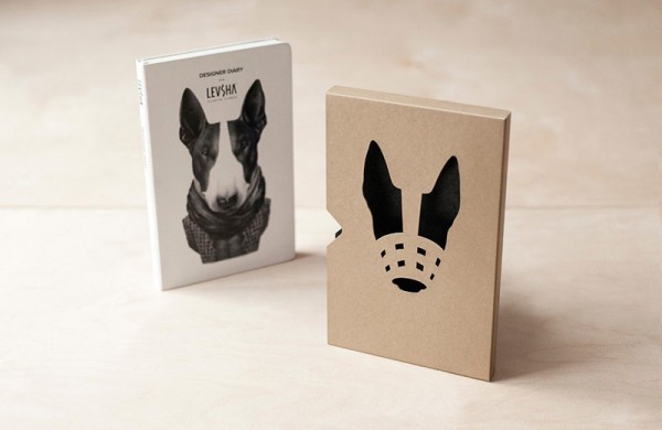 The diary with cardboard case packaging.