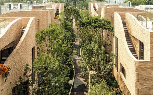 The view from above of the complex.