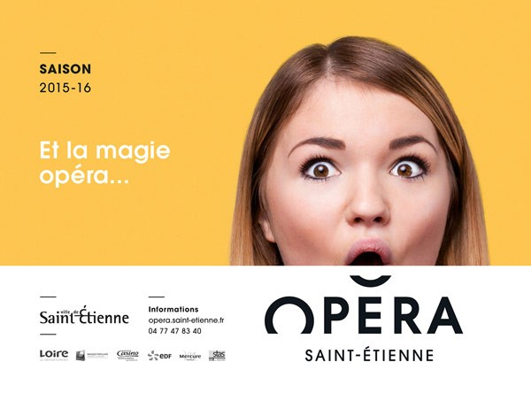 Example the a billboard advertisement. The logotype interacts with the portrait.