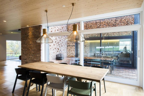 This is the main dining area inside the house.