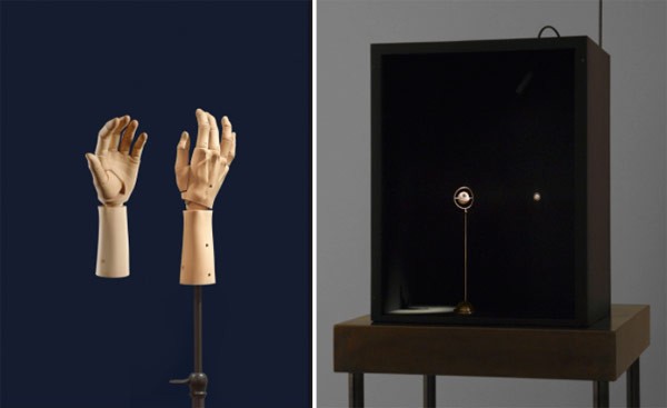 The sculptural installations by Elizabeth King address a lifelong interest in prosthesis, clockwork automata, and mannequins.