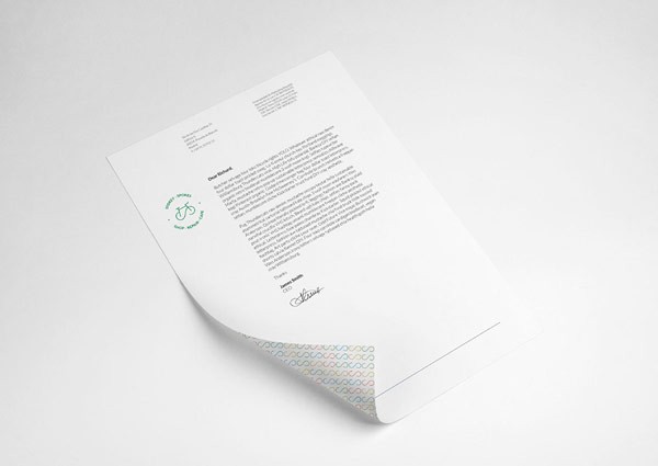 An example of a letterhead.