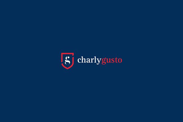 Mark and logotype on blue background. Mark and logotype on blue background.