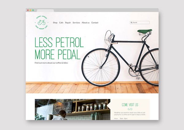 The home page of the new website.