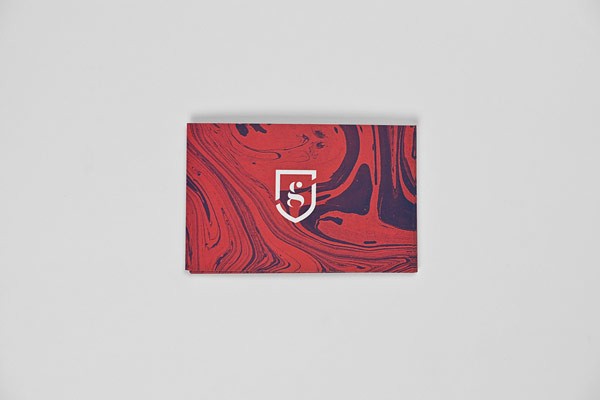 The marbled business card design. The marbled business card design.