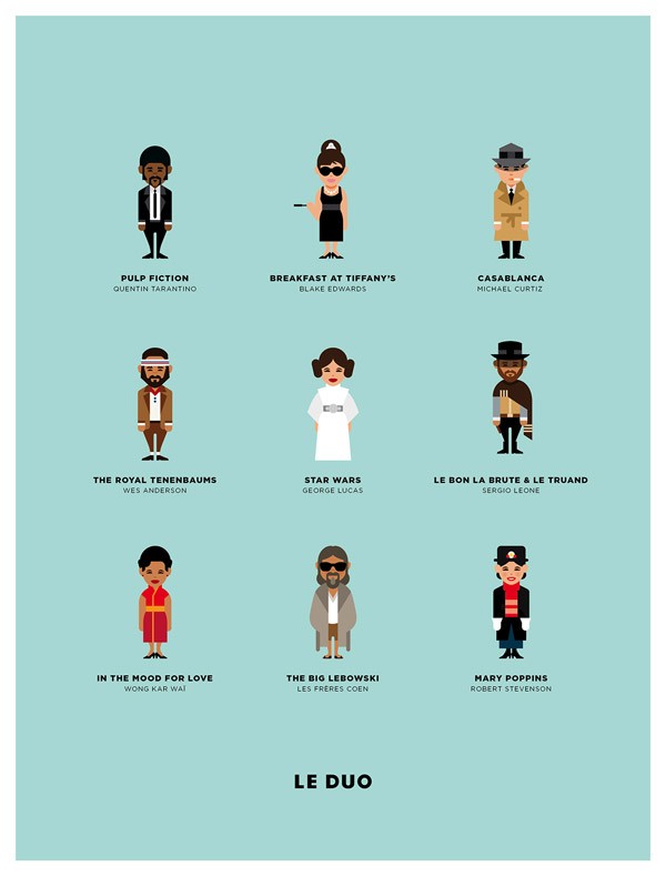 Poster design with famous movie characters.