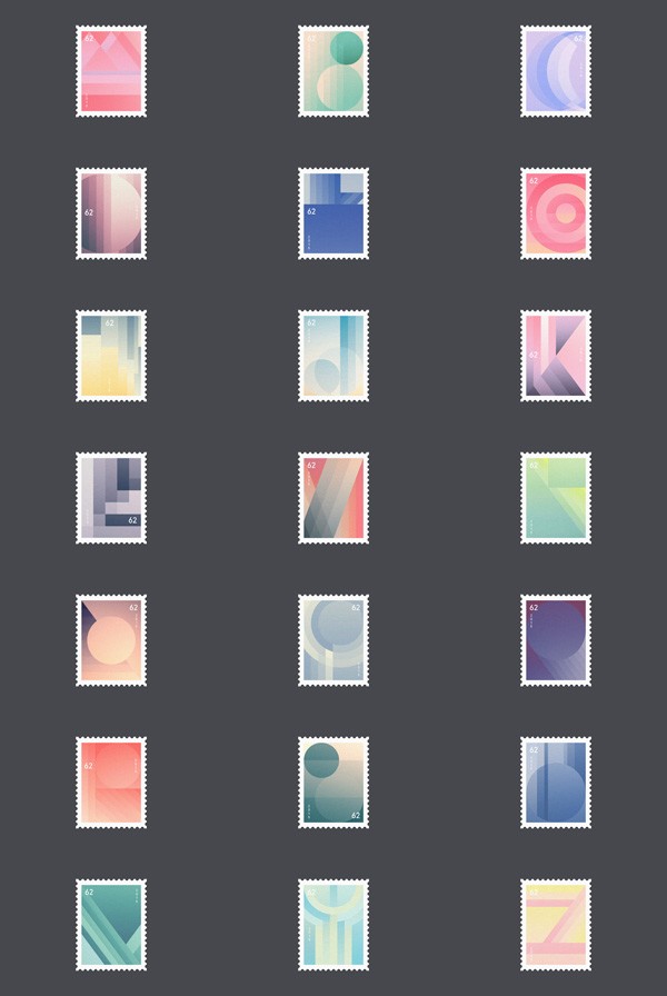 A collection of letter-inspired stamps by Fabian Fohrer, a Constance, Germany based graphic design student.