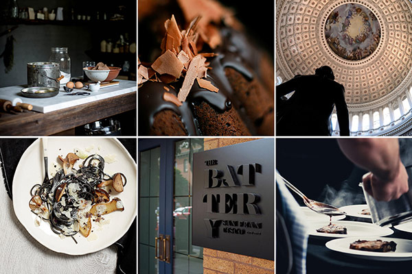Images of the Rotonda restaurant brand identity.