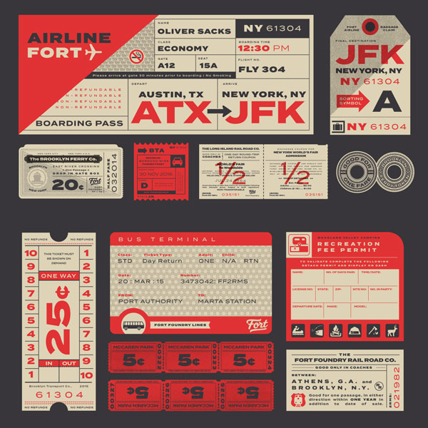 The Termina font family, a sans serif typeface by Mattox Shuler with generously wide letterforms.