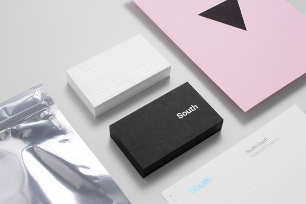 The business cards along with some branding materials.