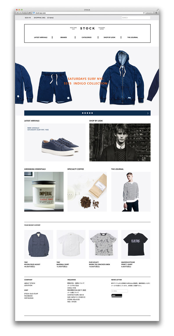 Website with e-commerce shopping system.