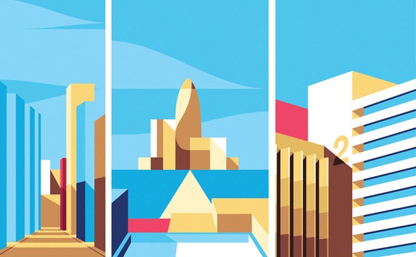 Example of a series of various illustrations created by Ray Oranges in 2015.