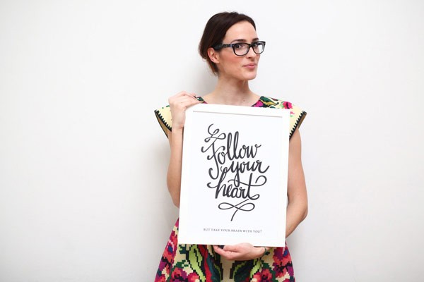 Follow your heart – graphic artwork from the Dilemma Posters collection.