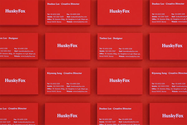 A selection of business cards created for different employees.