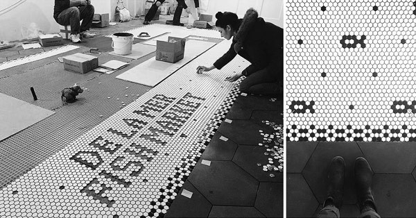 The mosaic for the floor has been designed in an elaborate and meticulous work.