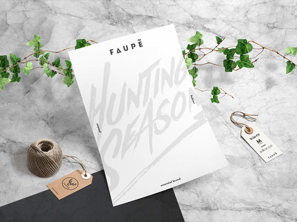 The letterhead and two hang tags.