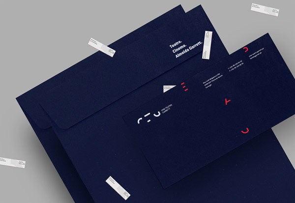 Blue envelopes in different sizes.