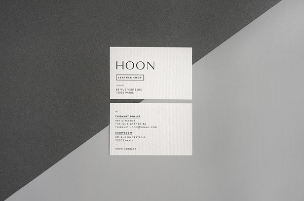 The business cards with front and backside design.