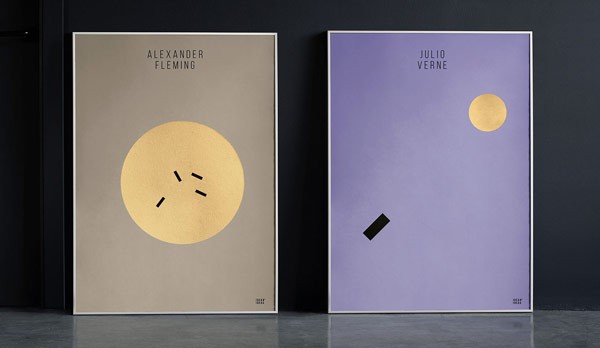 The Alexander Fleming and Julio Verne prints.