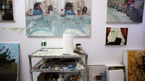 A view inside his studio.