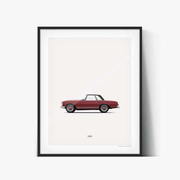Mercedes-Benz 230 SL – Oldtimer print design from a series of childhood dream cars.