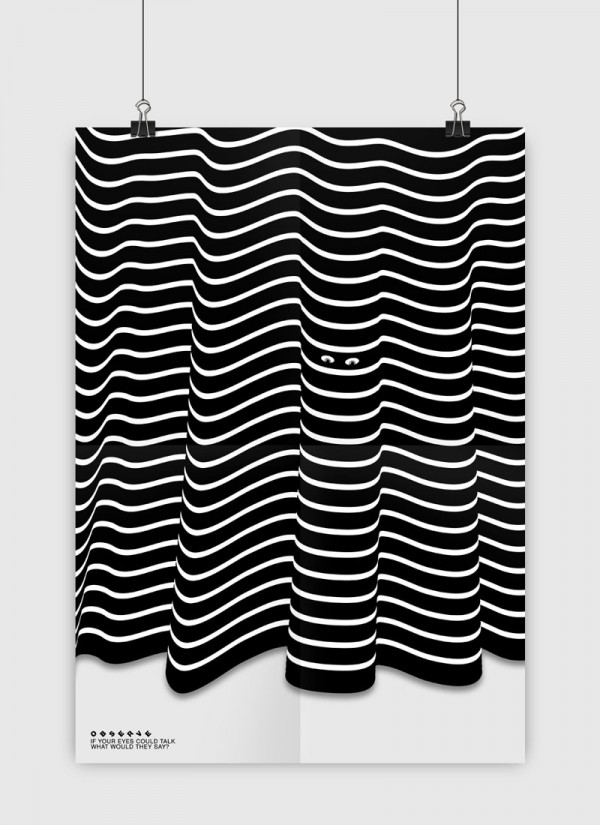"If your eyes could talk, what would they say?" Observe poster design from 2015 by Christian Pardini aka CHRISTIANCONLH.
