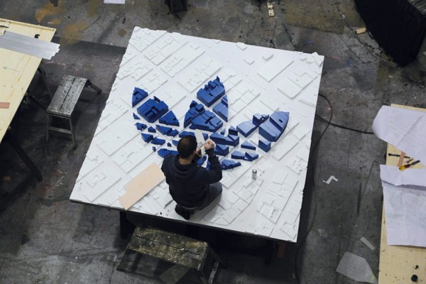 The creation of the Adidas store artwork.