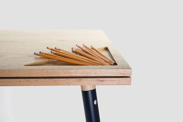 The table has a milled surface at the corner.