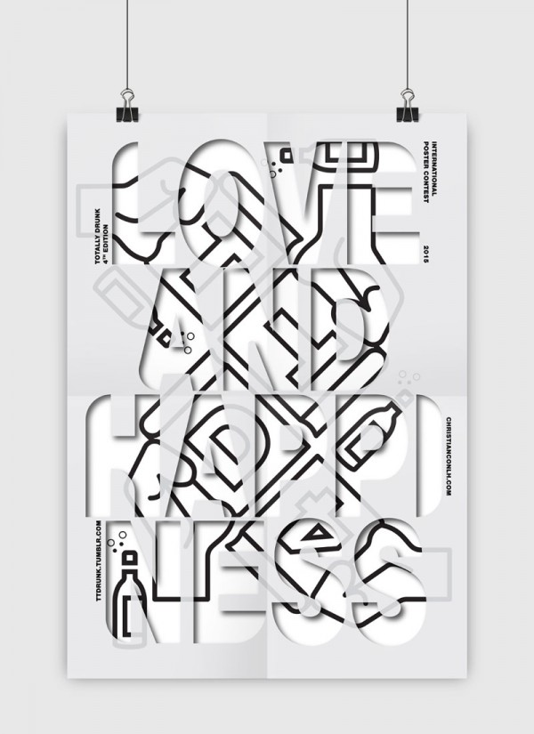 Love and Happiness TTD4 – Poster design for Totally Drunk's 4th Edition - International Poster Contest 2015.