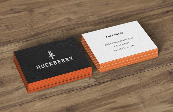 The two-sided Huckberry business cards. The two-sided Huckberry business cards.