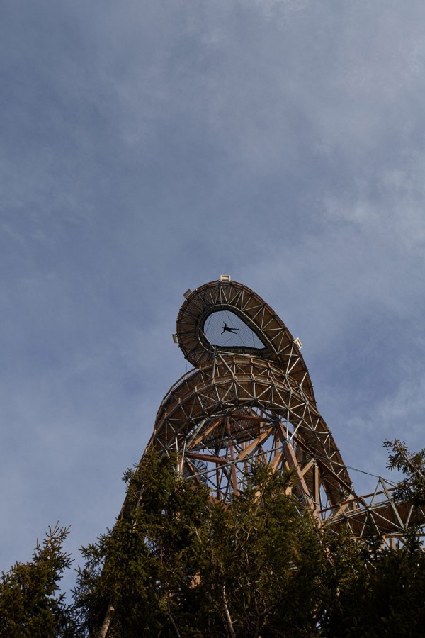 The Sky Walk features a mesh floor that allows brave visitors to lay at the peak of the structure.
